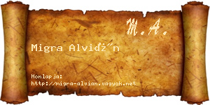 Migra Alvián névjegykártya